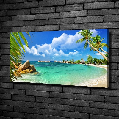 Bild auf leinwand Strand der Seychellen