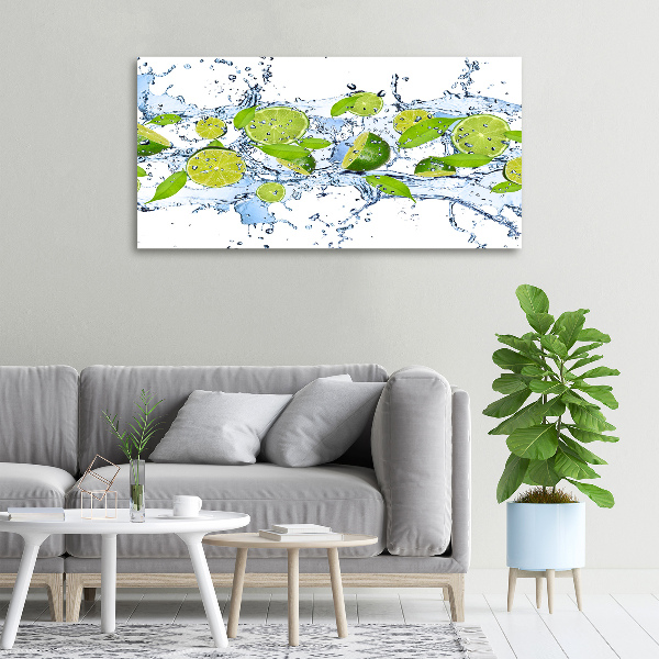 Bild auf leinwand Limetten und Wasser