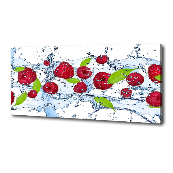 Fotobild Himbeeren und Wasser