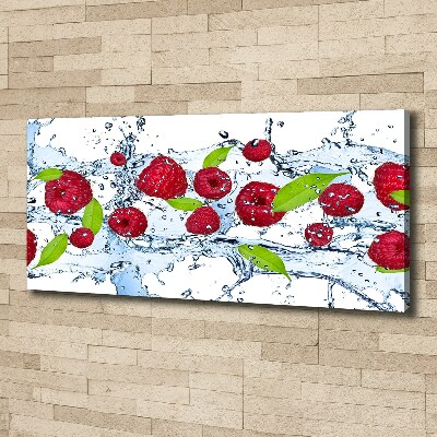Fotobild Himbeeren und Wasser
