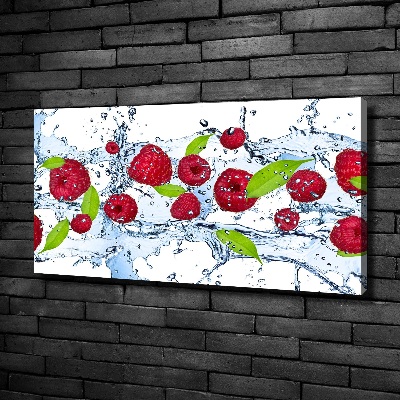 Fotobild Himbeeren und Wasser