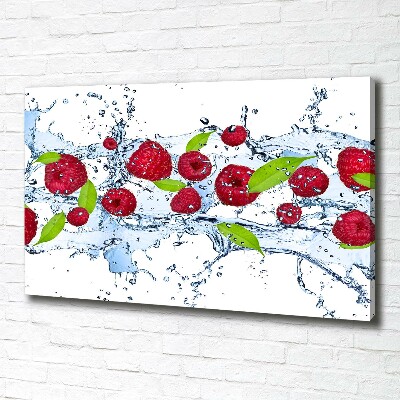 Fotobild Himbeeren und Wasser