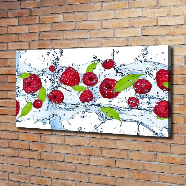 Fotobild Himbeeren und Wasser