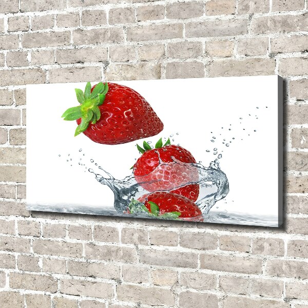 Bild auf leinwand Erdbeeren und Wasser