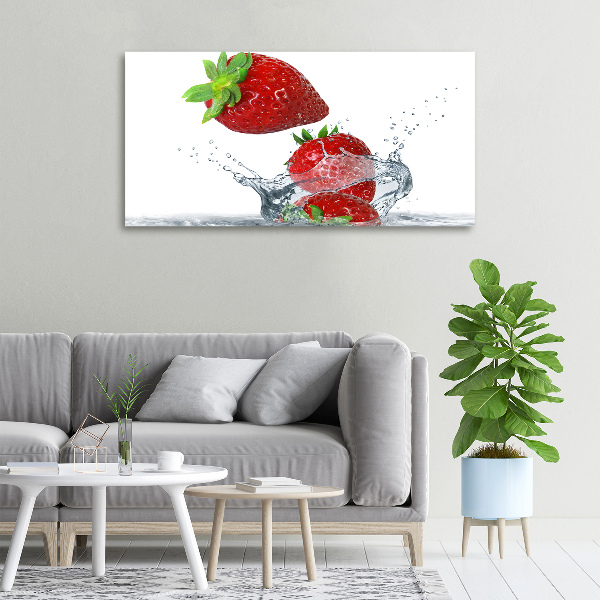 Bild auf leinwand Erdbeeren und Wasser