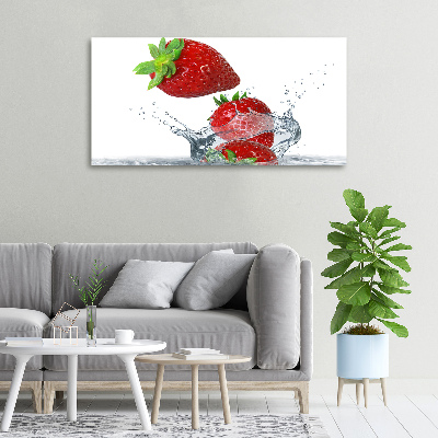 Bild auf leinwand Erdbeeren und Wasser