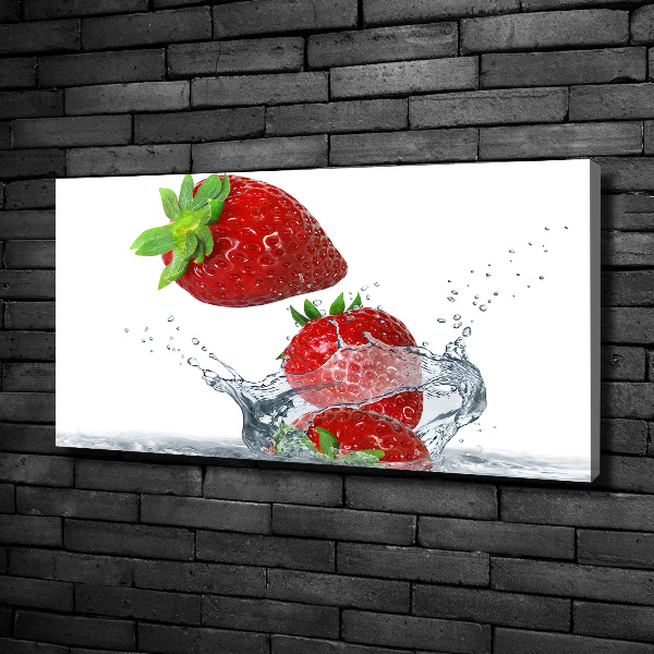 Bild auf leinwand Erdbeeren und Wasser