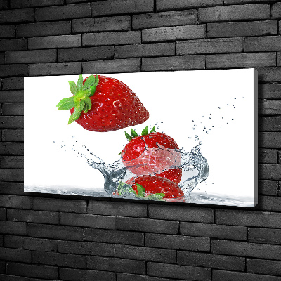 Bild auf leinwand Erdbeeren und Wasser