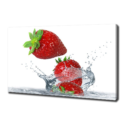 Bild auf leinwand Erdbeeren und Wasser