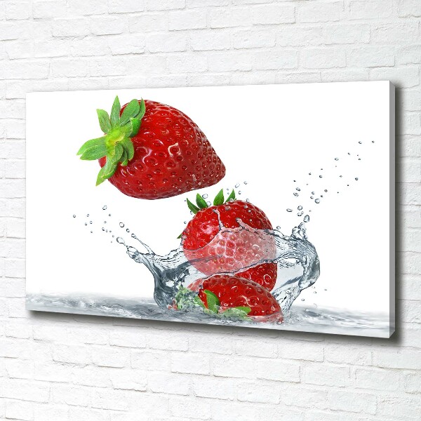 Bild auf leinwand Erdbeeren und Wasser