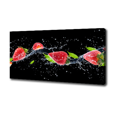 Bild auf leinwand Erdbeeren und Wasser