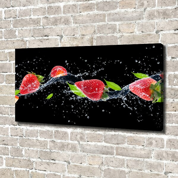 Bild auf leinwand Erdbeeren und Wasser