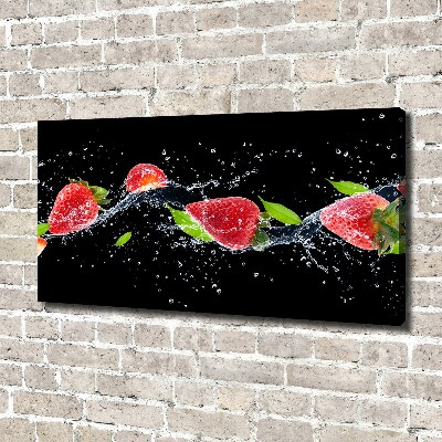 Bild auf leinwand Erdbeeren und Wasser