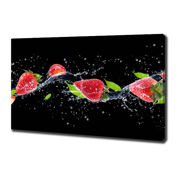 Bild auf leinwand Erdbeeren und Wasser