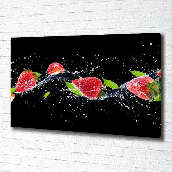 Bild auf leinwand Erdbeeren und Wasser