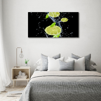 Wandbild Limetten und Wasser