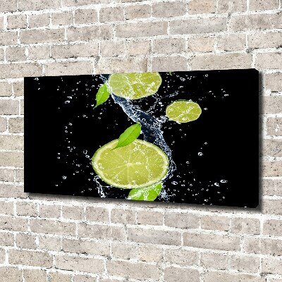 Wandbild Limetten und Wasser