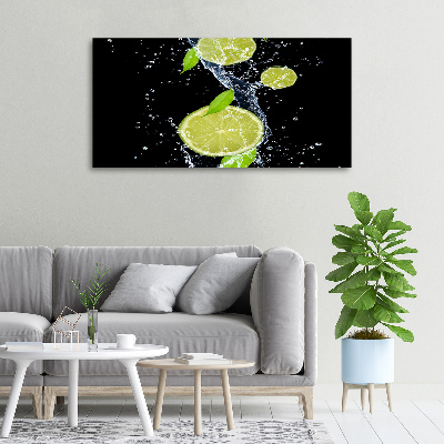 Wandbild Limetten und Wasser