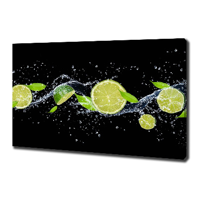 Wandbild Limetten und Wasser