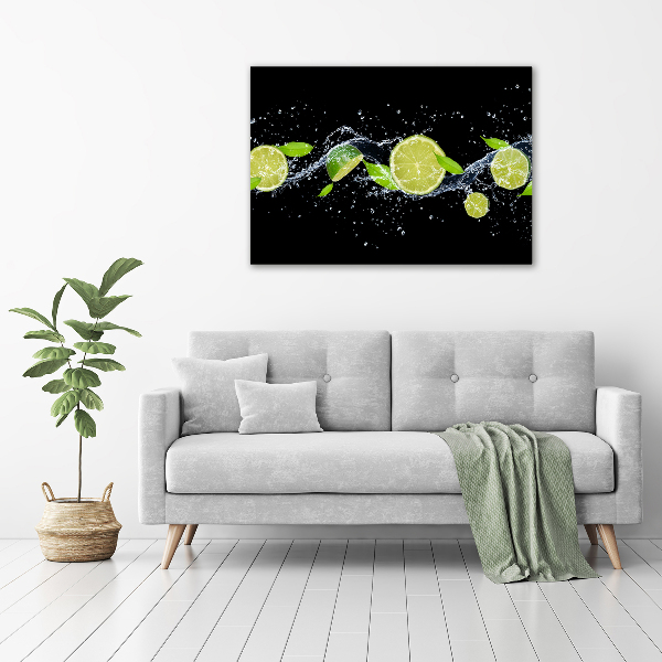 Wandbild Limetten und Wasser