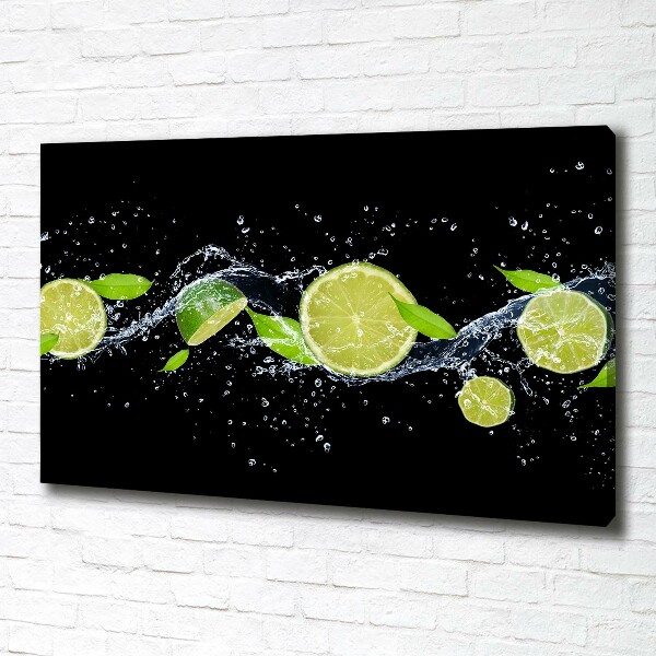 Wandbild Limetten und Wasser