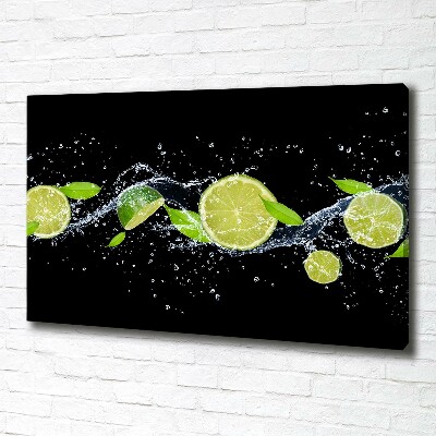 Wandbild Limetten und Wasser