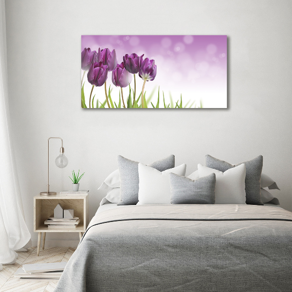 Wandbild Lila Tulpen