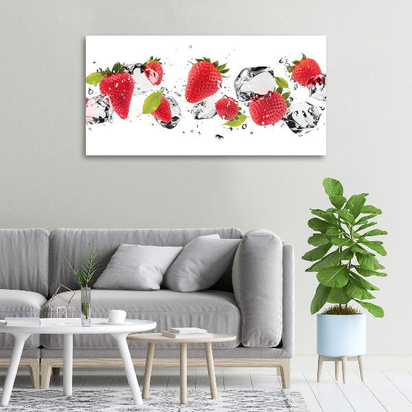 Wandbild Erdbeeren und Wasser