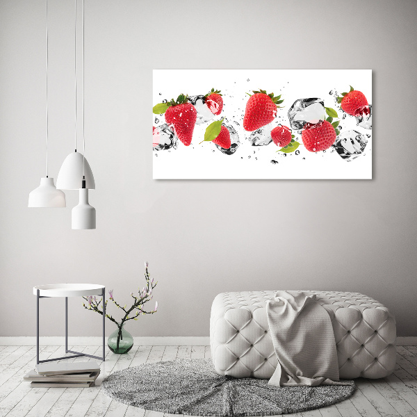 Wandbild Erdbeeren und Wasser