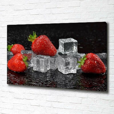 Bild auf leinwand Erdbeeren mit Eis