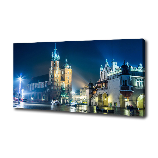 Wandbild Krakau bei Nacht