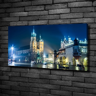 Wandbild Krakau bei Nacht
