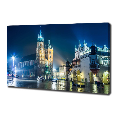 Wandbild Krakau bei Nacht