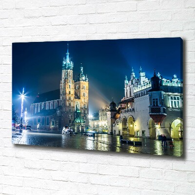 Wandbild Krakau bei Nacht