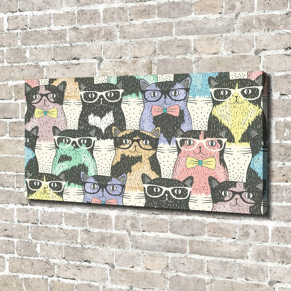 Wandbild Katzen mit Brille