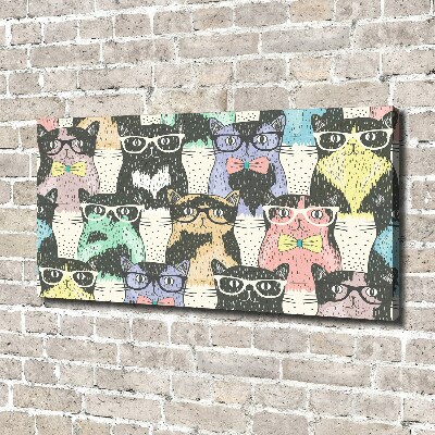 Wandbild Katzen mit Brille