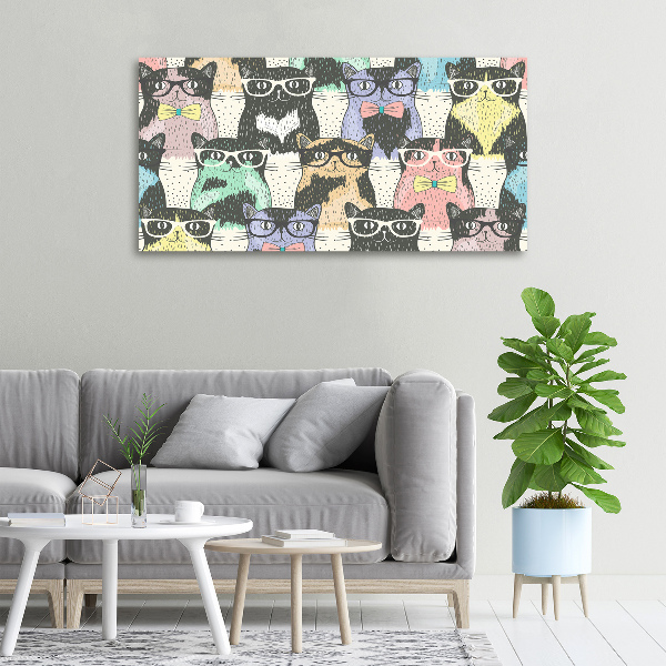 Wandbild Katzen mit Brille