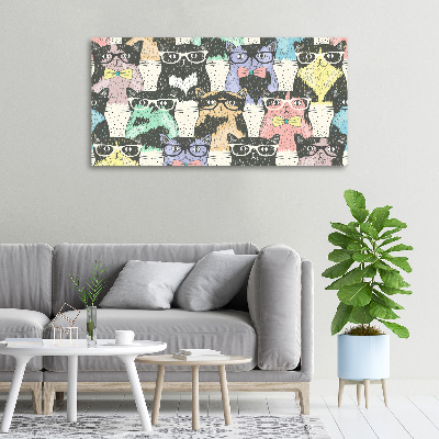 Wandbild Katzen mit Brille