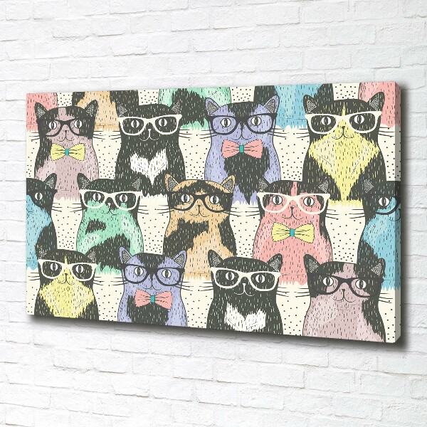 Wandbild Katzen mit Brille