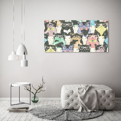 Wandbild Katzen mit Brille