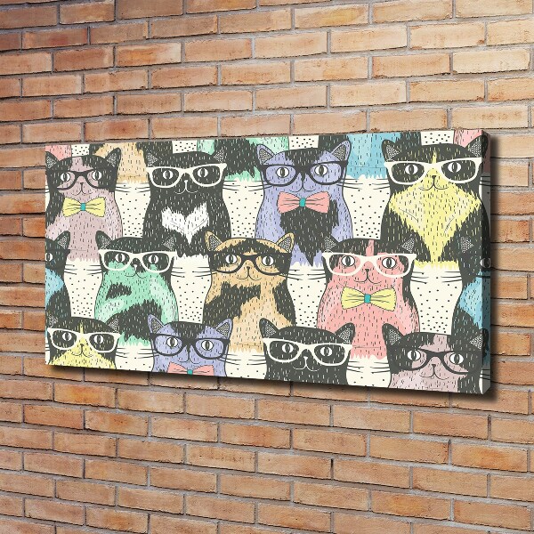 Wandbild Katzen mit Brille