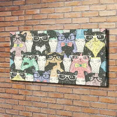 Wandbild Katzen mit Brille