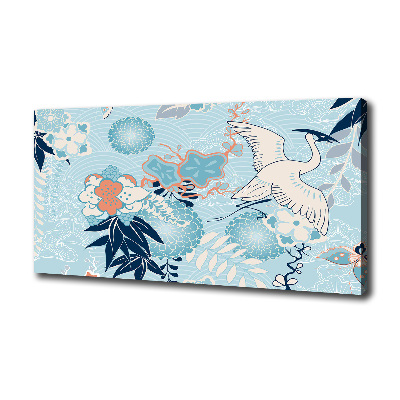 Bild auf leinwand Kranich und Blumen
