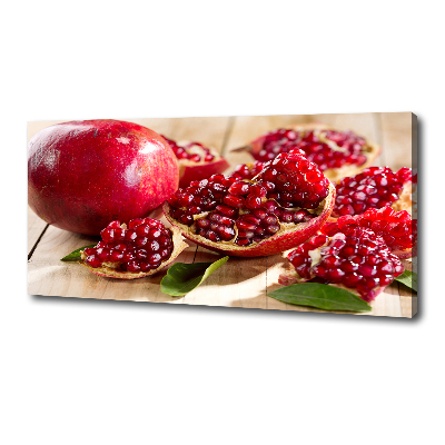 Wandbild Granatapfel mit Blättern