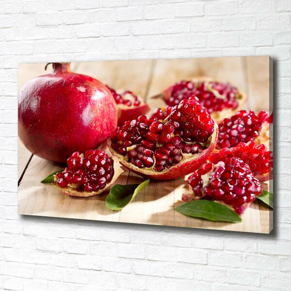 Wandbild Granatapfel mit Blättern
