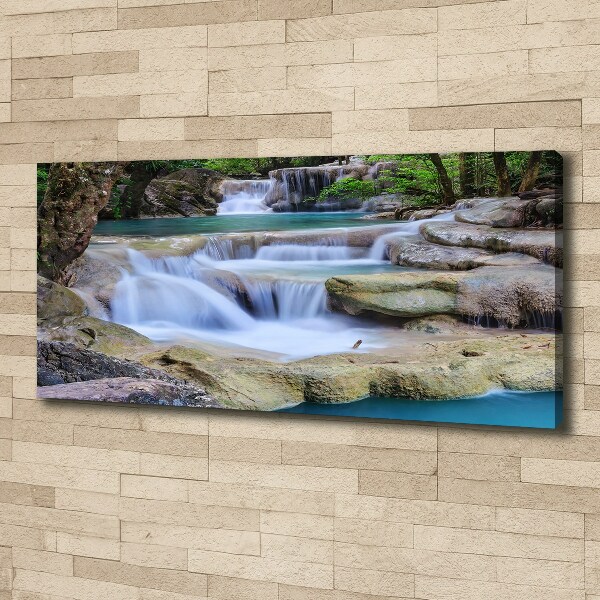 Bild auf leinwand Wasserfall im Wald