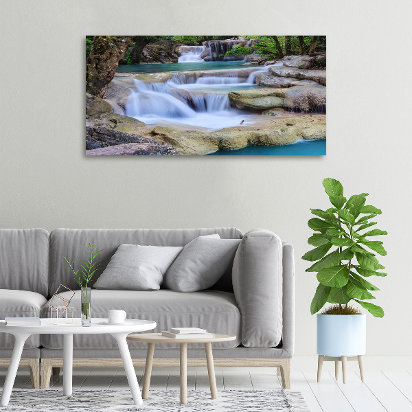 Bild auf leinwand Wasserfall im Wald