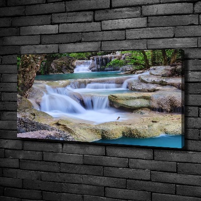 Bild auf leinwand Wasserfall im Wald