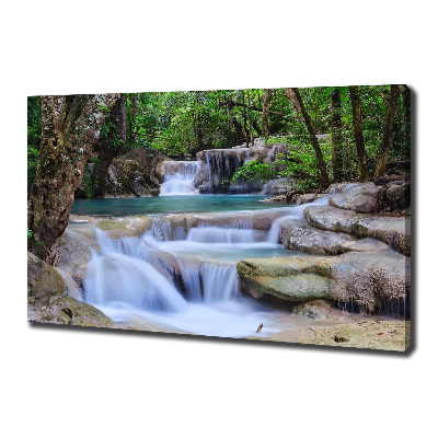 Bild auf leinwand Wasserfall im Wald