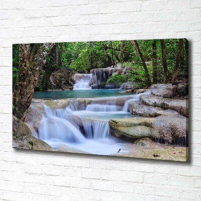 Bild auf leinwand Wasserfall im Wald